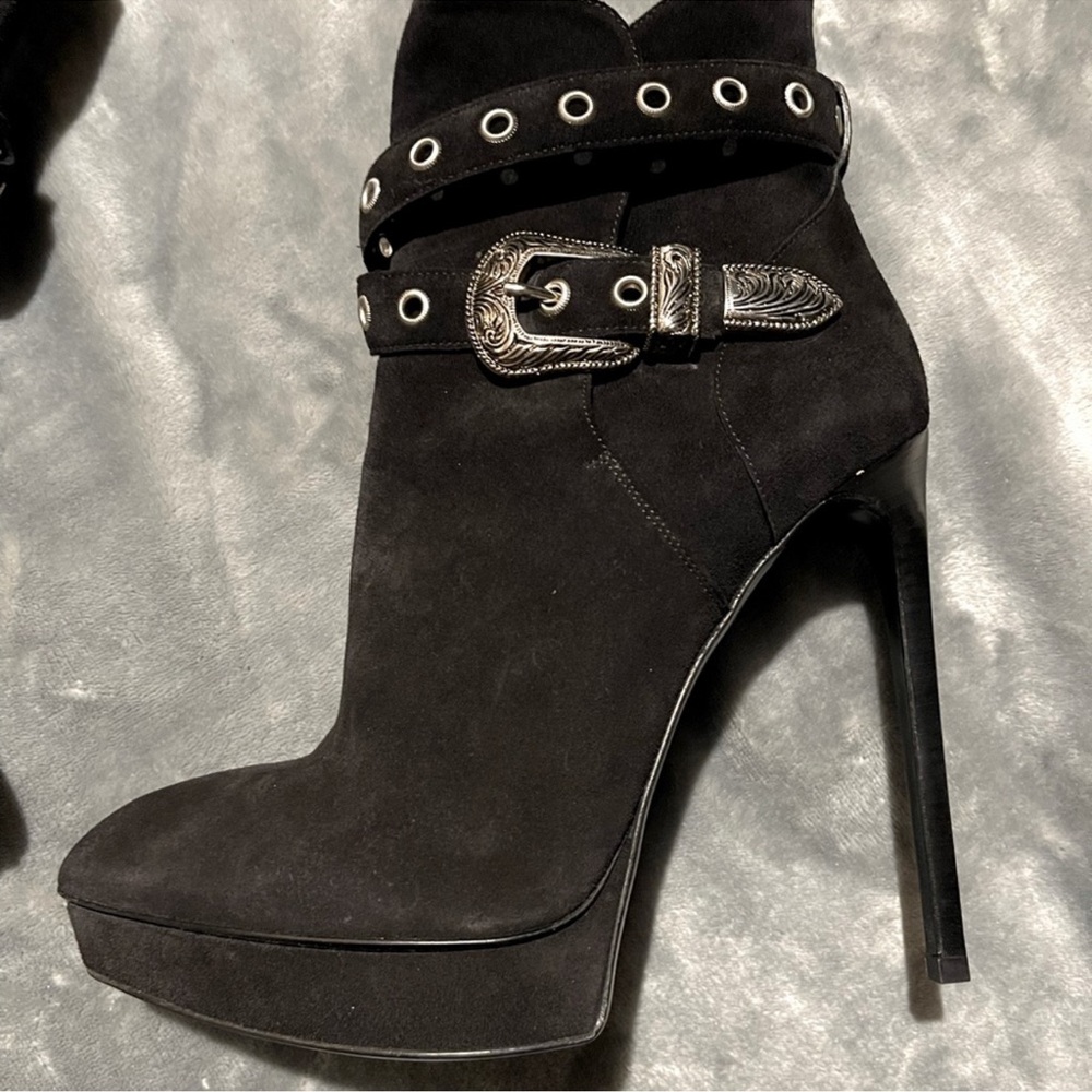 Elegant Black High Heel Ankle Boots